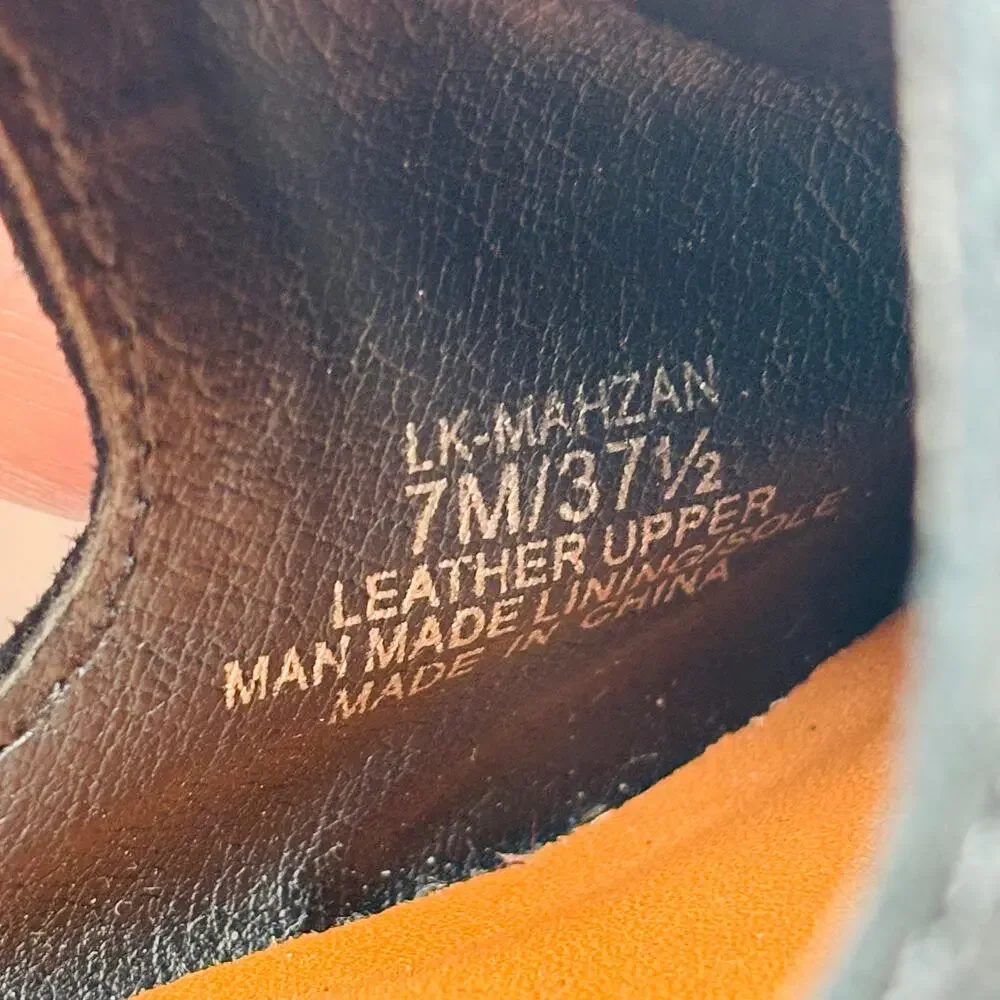 Women’s‎ Lucky Brand Black Leather Slip On Mahzan Flat size 7M